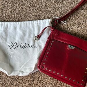 Brighton Red Leather Crossbody Bag